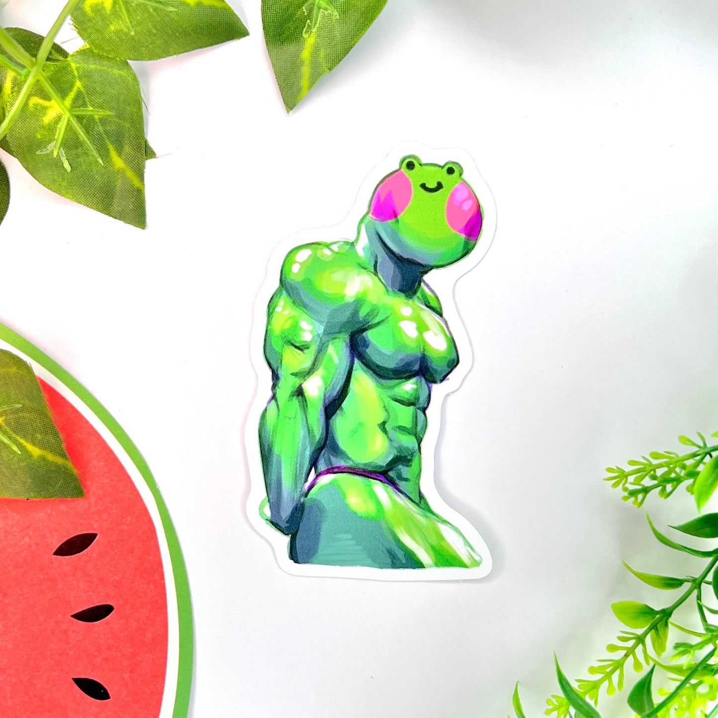Buff Frog | 10.5 x 5.5 cm Gloss Vinyl Sticker