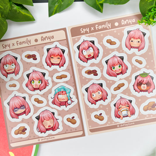 Spy x Family | Anya | 15 x 10.5 cm Sticker Sheet | Matte Vinyl